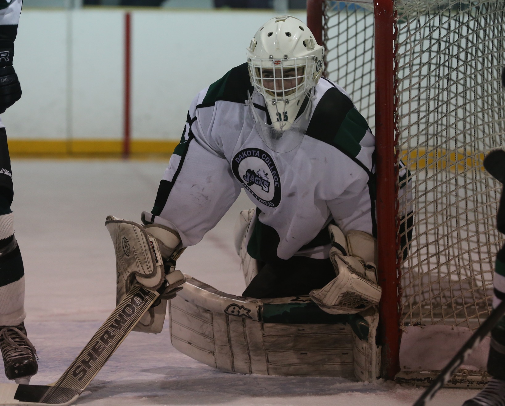 Sophomore Connor Slipp in action last night at the Lumberdome.