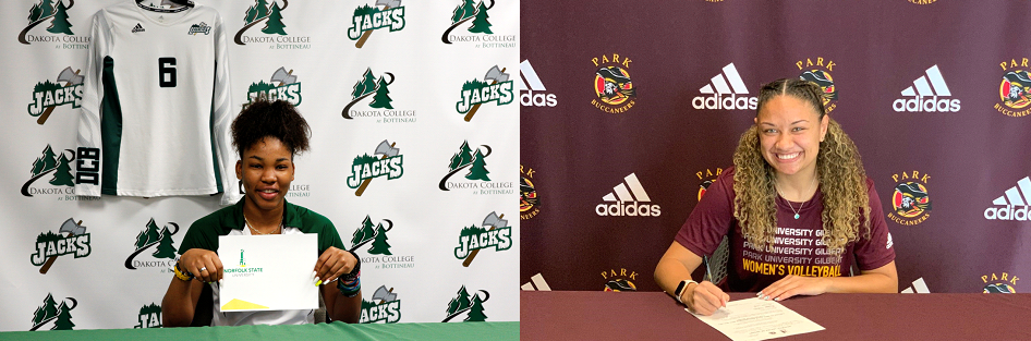 Sophomores Shonte Seale (left) and Masaya Archbold have signed on to play volleyball next season at four year schools.